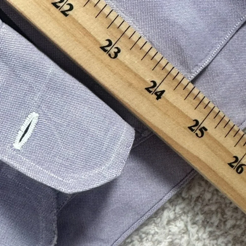 Isaia Napoli Mens Button Dress Shirt LS Light Purple Lavender Size 16 41 Large - Picture 12 of 13